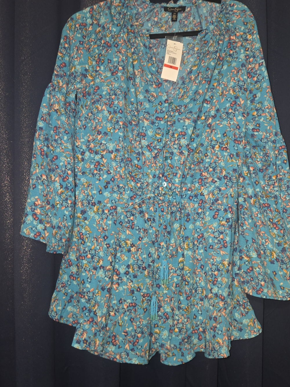Jessica Simpson Turquoise Floral Romper
